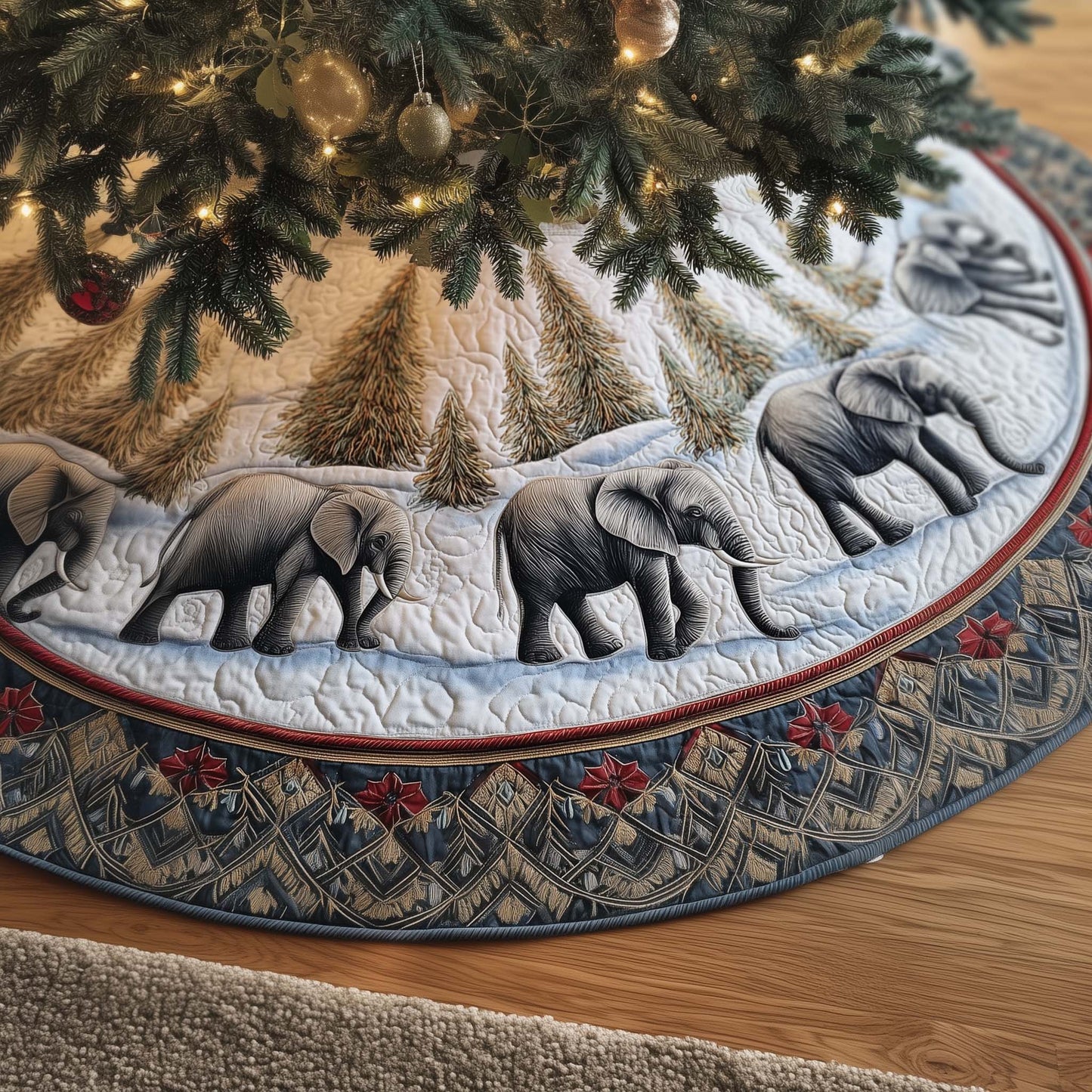 Elephant Quilted Tree Skirt GFTOMA7190