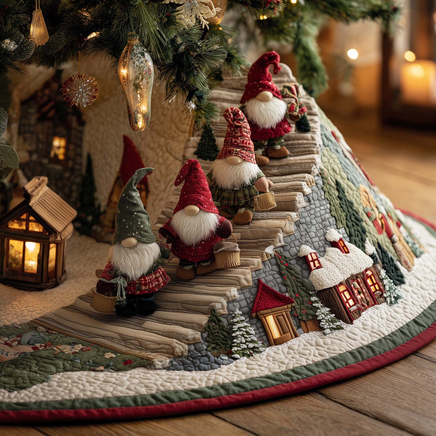 Snowy Gnome Quilted Tree Skirt GFTOMA7195