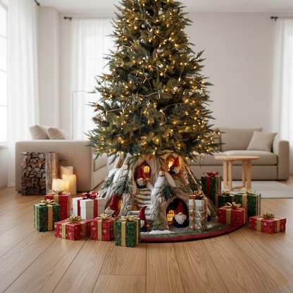 Snowy Gnome Quilted Tree Skirt GFTOMA7196