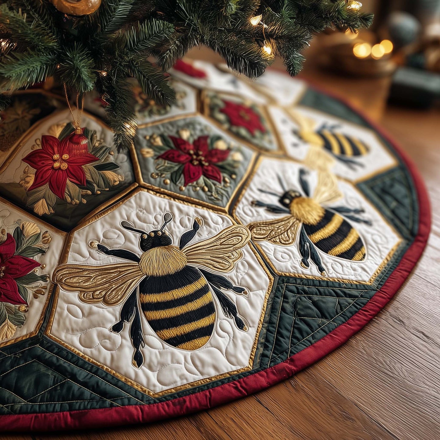 Bee Quilted Tree Skirt GFTOMA7204