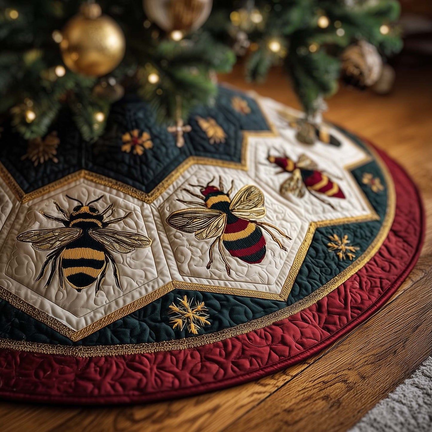Bee Quilted Tree Skirt GFTOMA7206