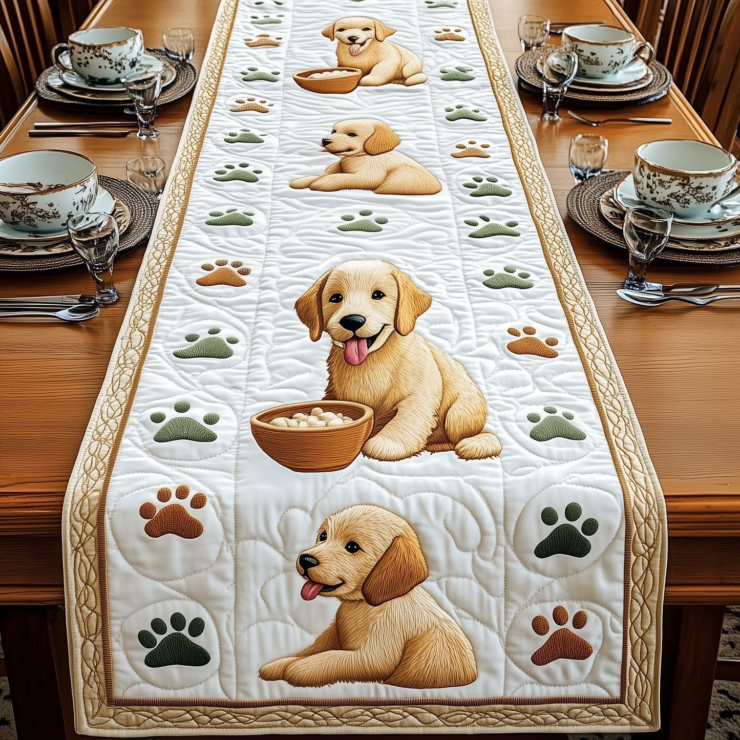 Golden Retriever Quilted Table Runner GFTOMA720