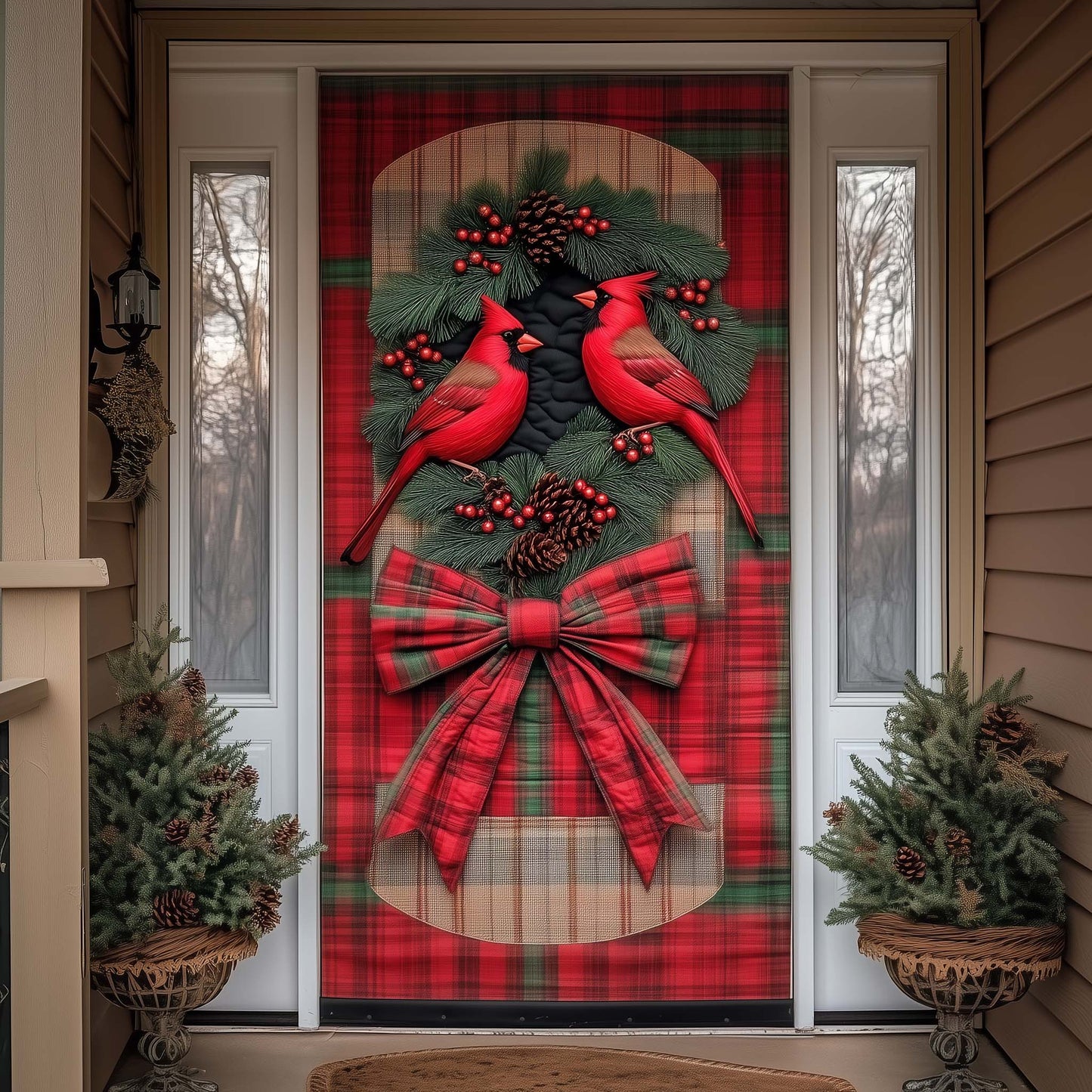 Yuletide Bow Quilted Door Cover GFTOMA7214