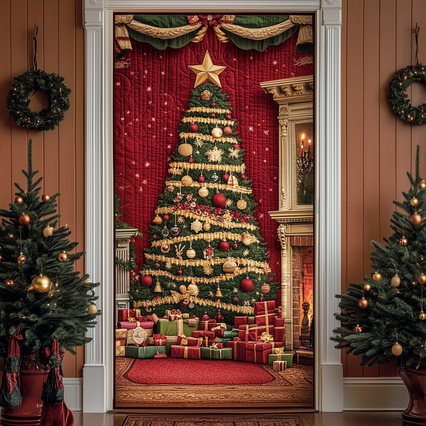 Evergreen Charm Quilted Door Cover GFTOMA7223