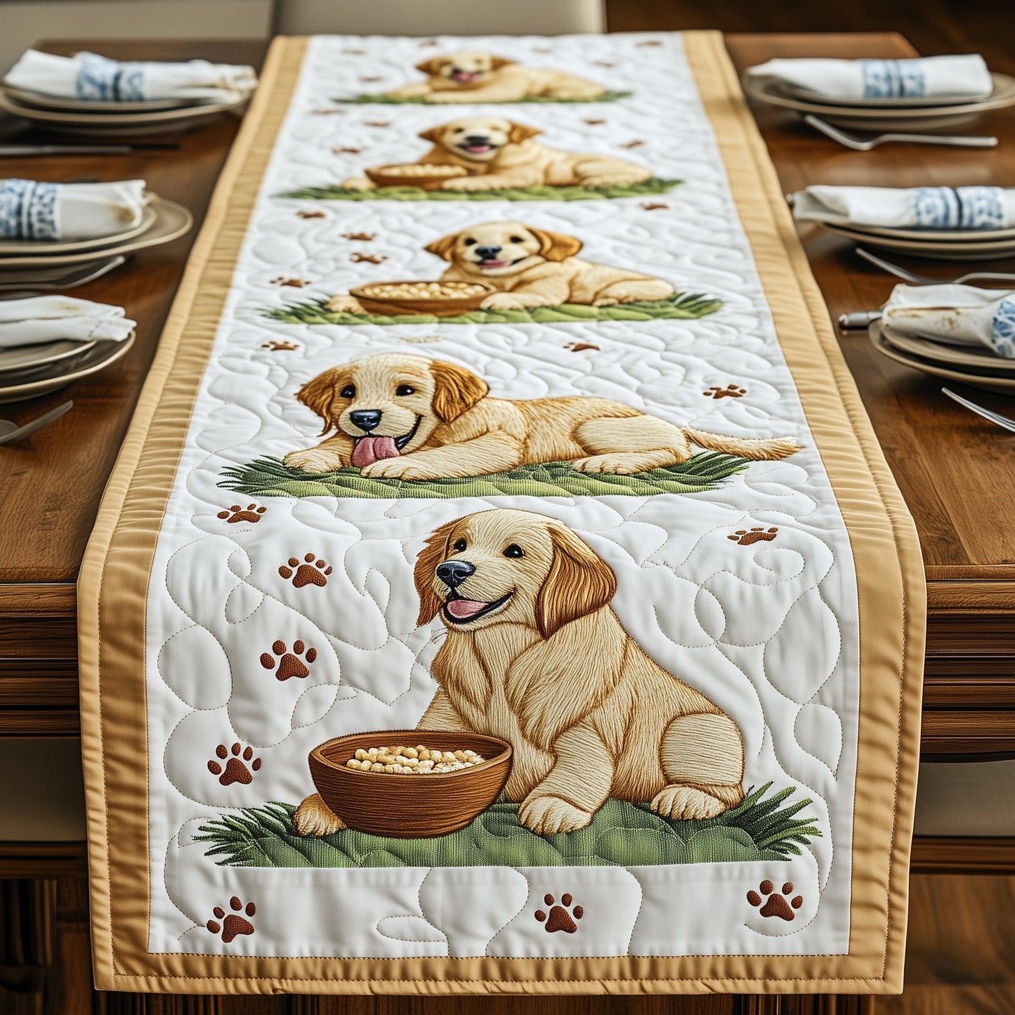 Golden Retriever Quilted Table Runner GFTOMA722