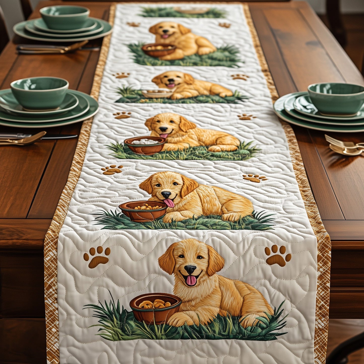 Golden Retriever Quilted Table Runner GFTOMA728