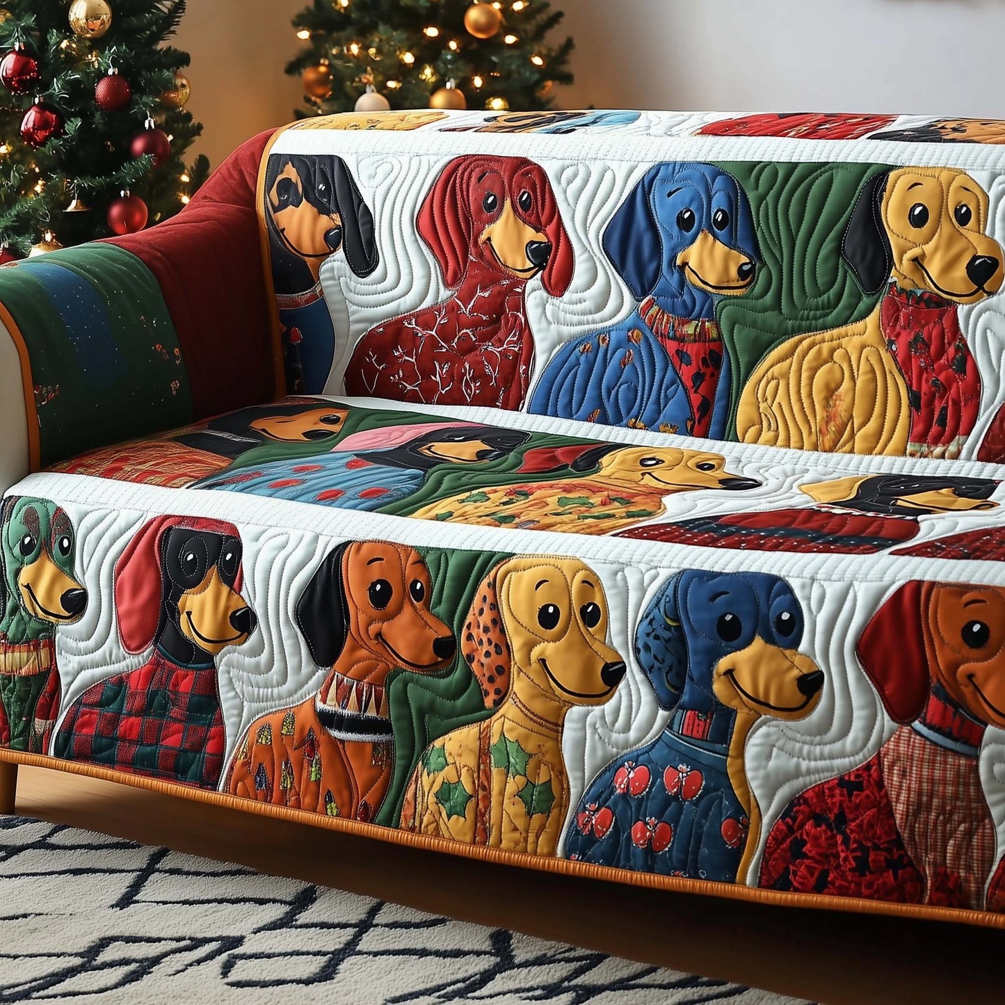 Dachshund Quilted Sofa Cover GFTOMA7304