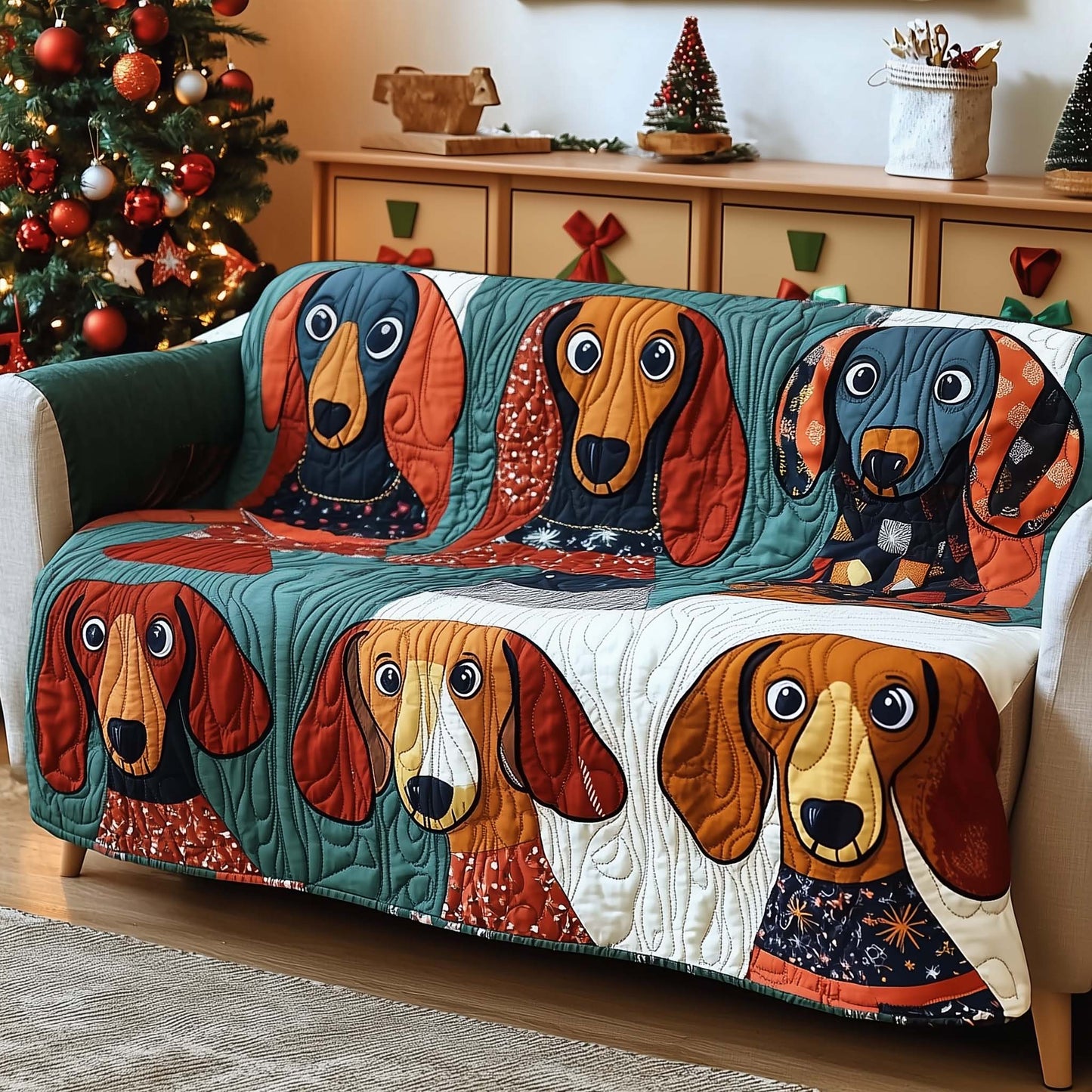 Dachshund Quilted Sofa Cover GFTOMA7306
