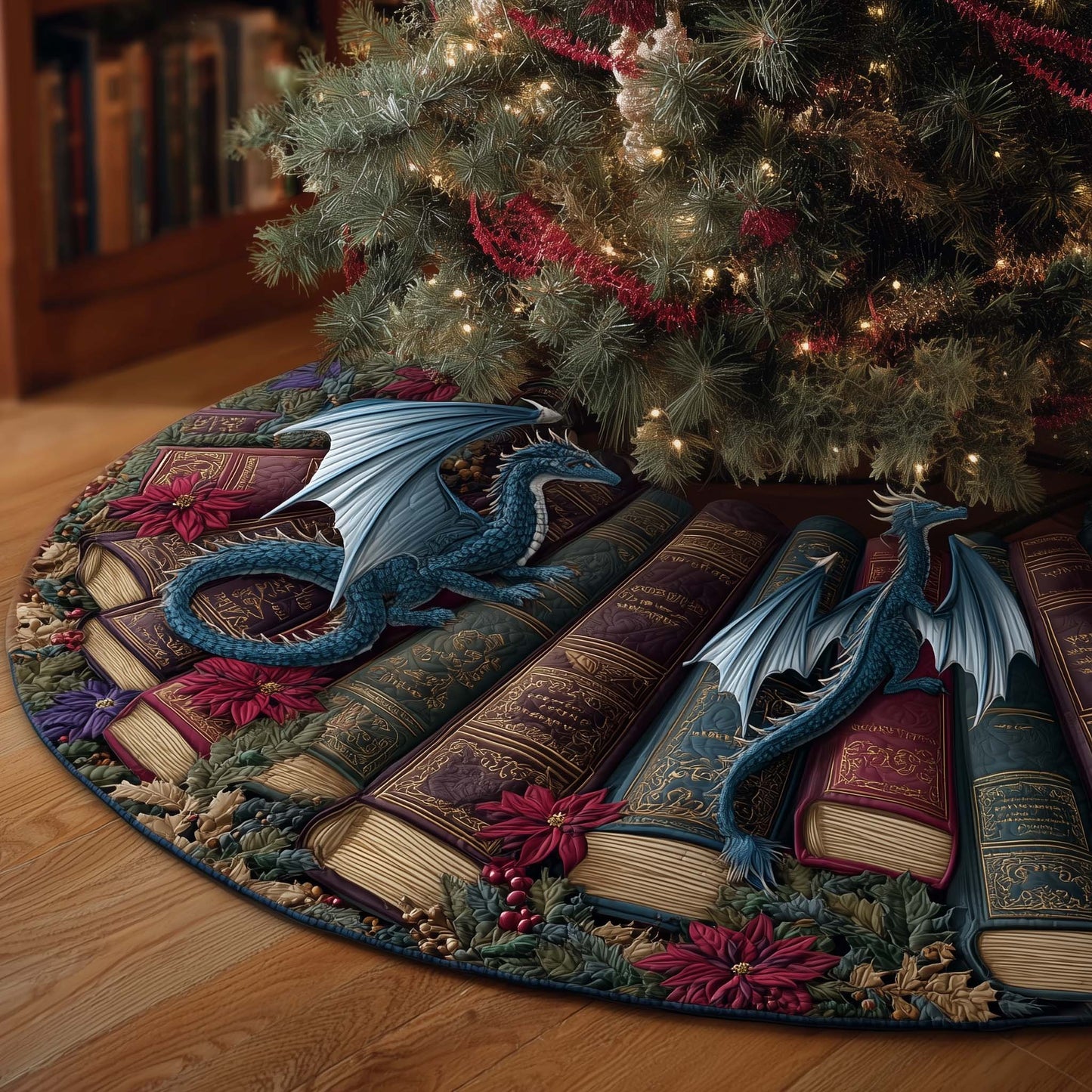 Library Dragon Quilted Tree Skirt GFTOMA7322
