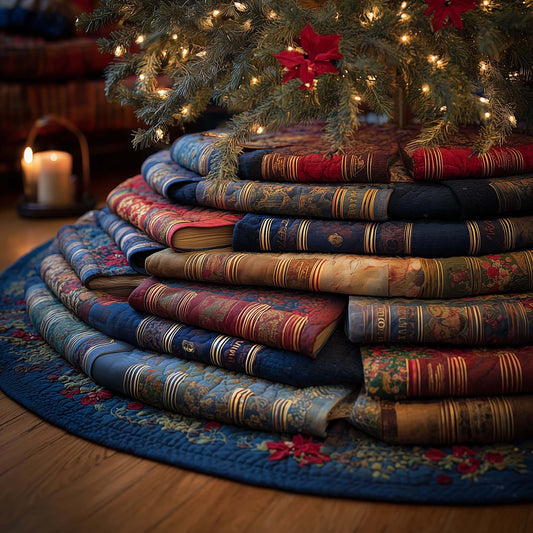 Cozy Book Quilted Tree Skirt GFTOMA7326