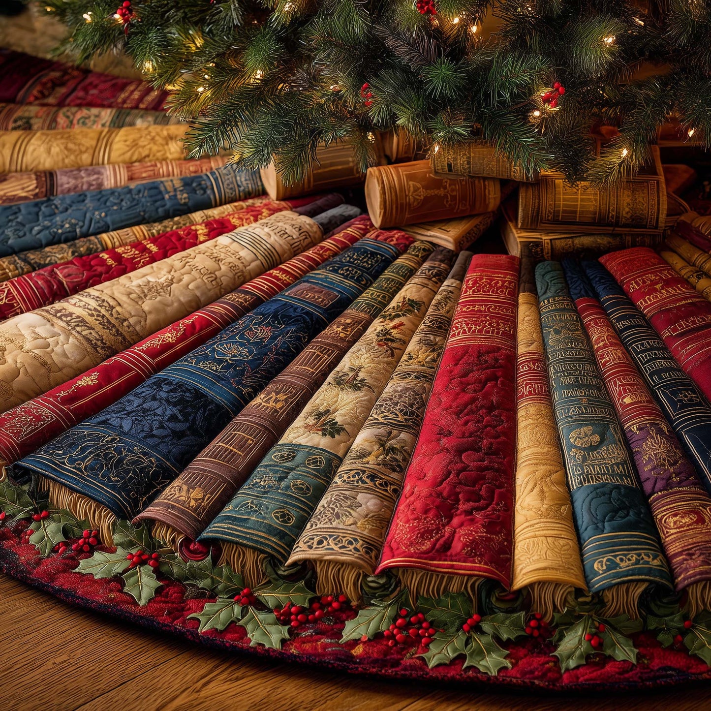 Cozy Book Quilted Tree Skirt GFTOMA7328