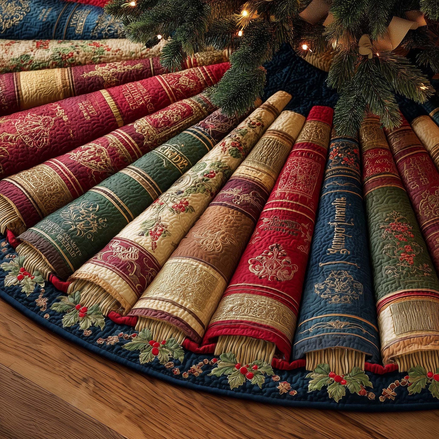 Cozy Book Quilted Tree Skirt GFTOMA7329