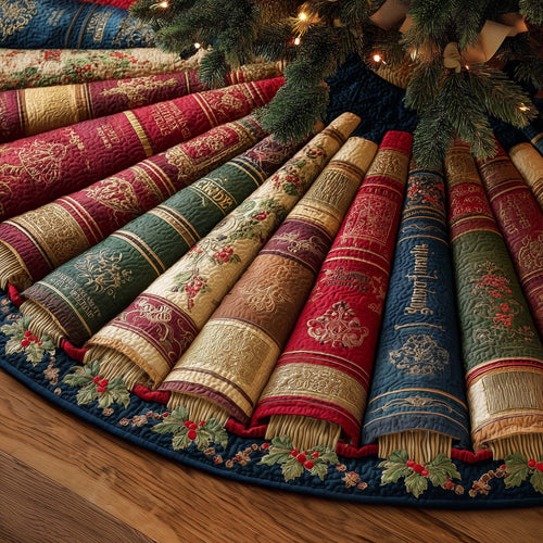 Cozy Book Quilted Tree Skirt GFTOMA7329