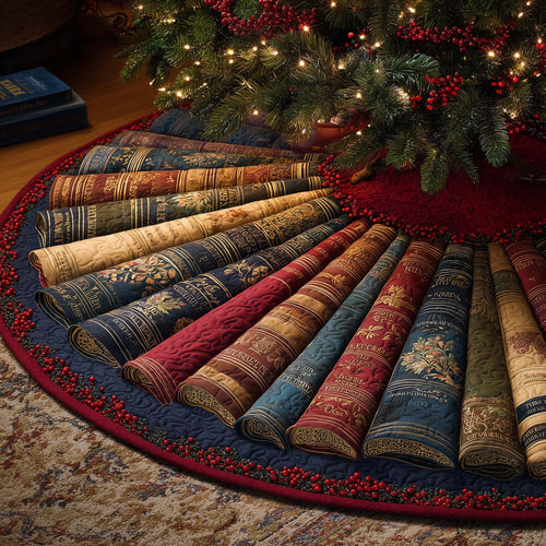 Cozy Book Quilted Tree Skirt GFTOMA7330
