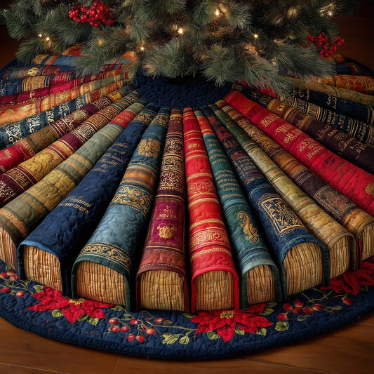 Cozy Book Quilted Tree Skirt GFTOMA7331