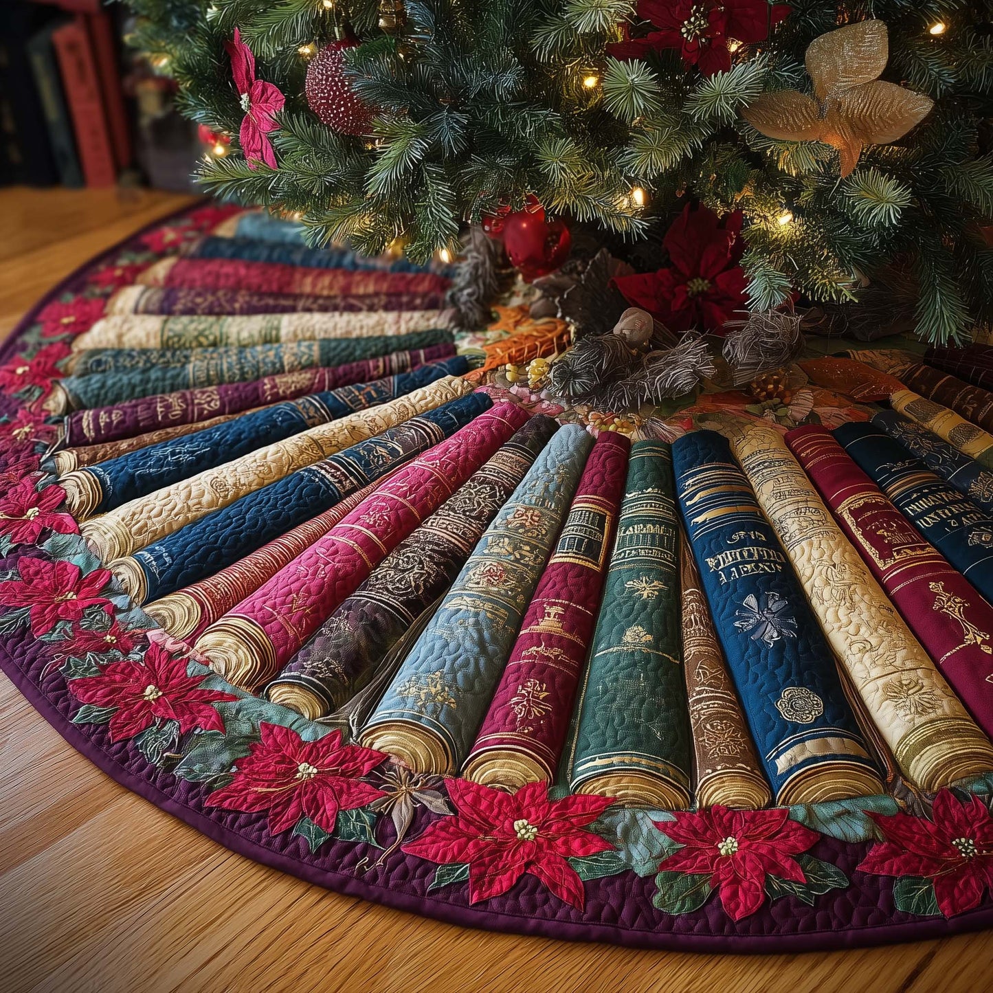 Cozy Book Quilted Tree Skirt GFTOMA7332