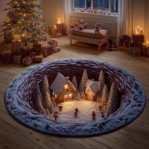 Holiday Village Quilted Round Mat GFTOMA7361