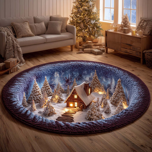 Holiday Village Quilted Round Mat GFTOMA7368
