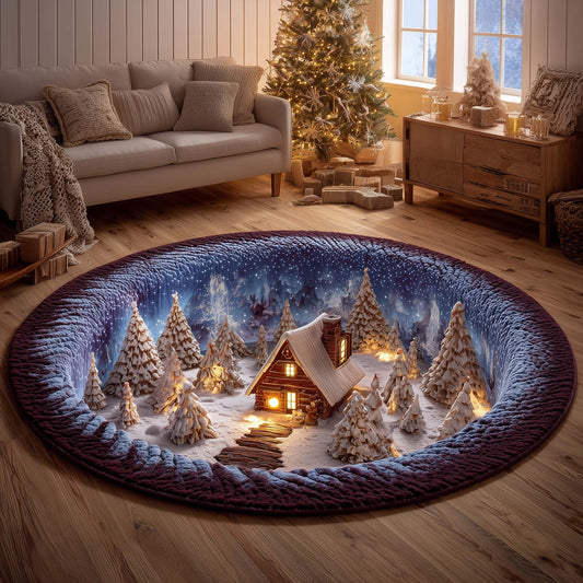Holiday Village Quilted Round Mat GFTOMA7368