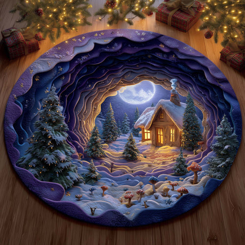 Holiday Village Quilted Round Mat GFTOMA7369
