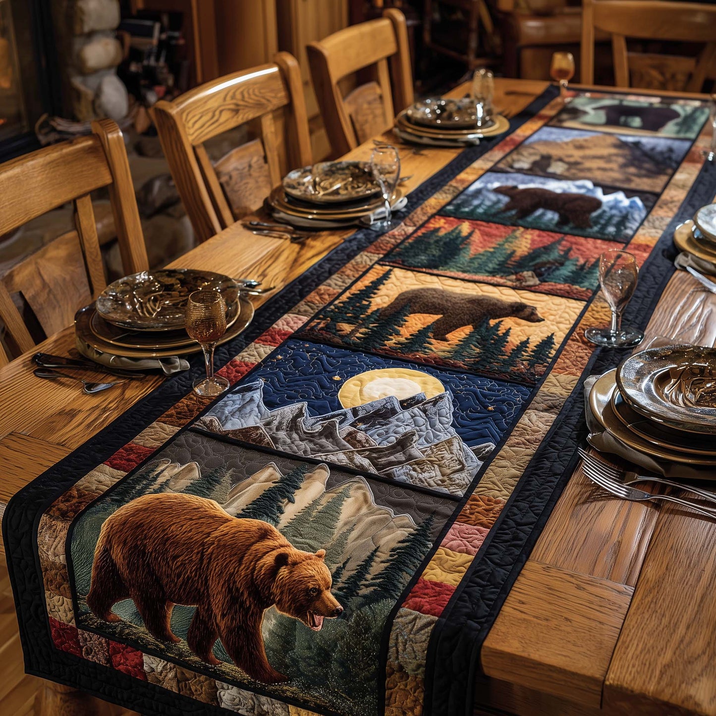 Wilderness Paw Quilted Table Runner GFTOMA7370