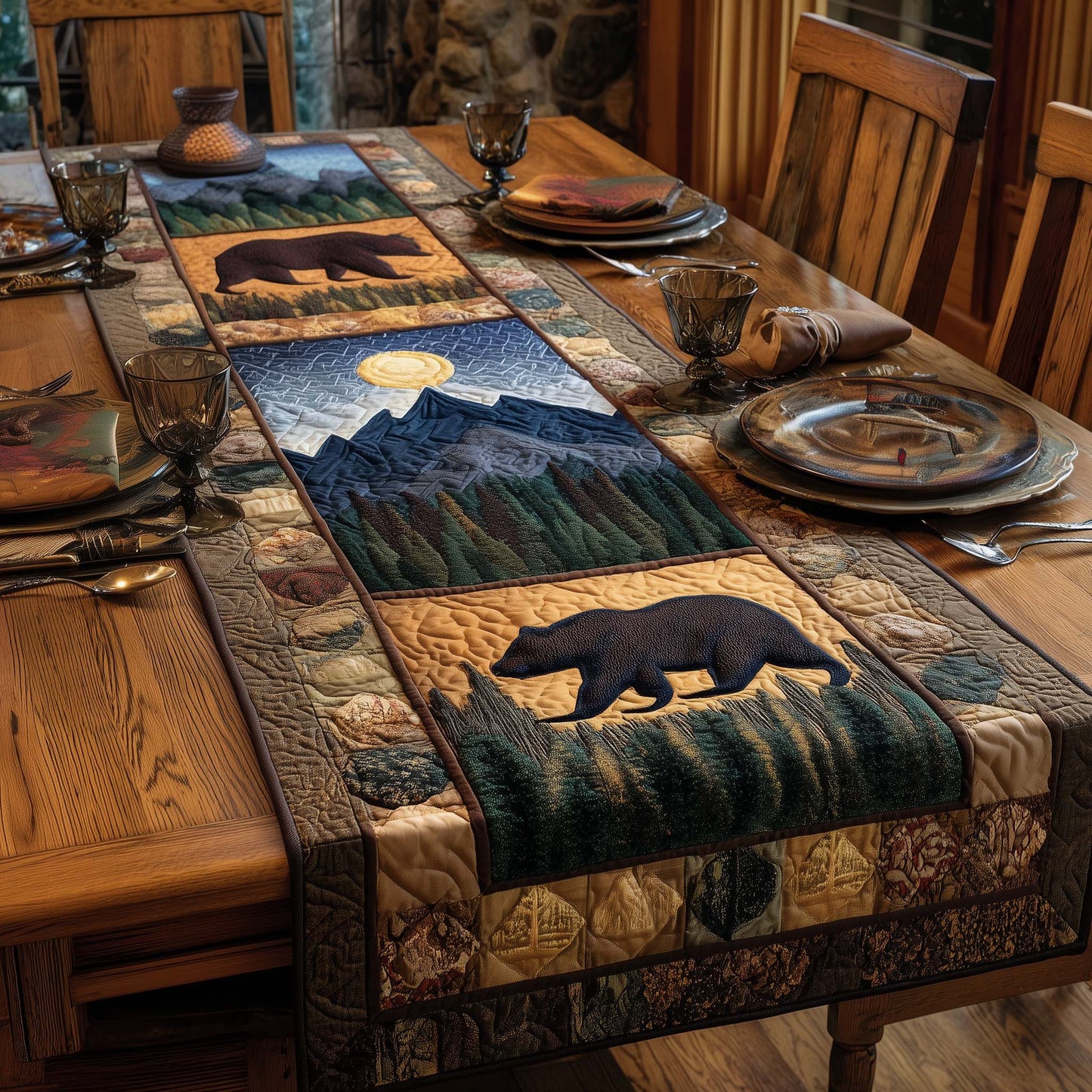Wilderness Paw Quilted Table Runner GFTOMA7371