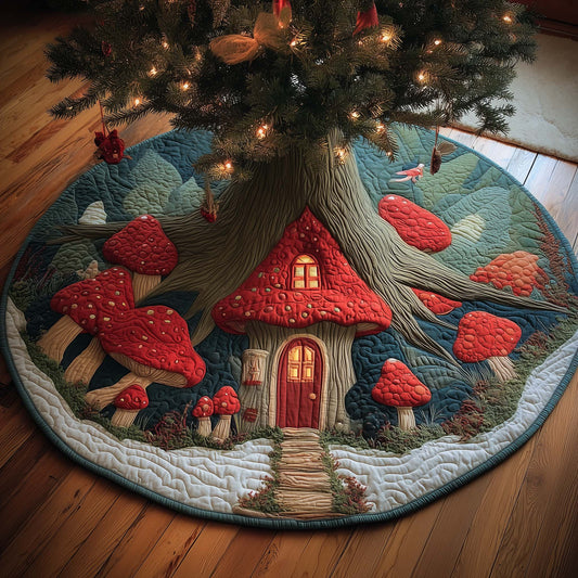 Mushroom Burrow Quilted Tree Skirt GFTOMA7431