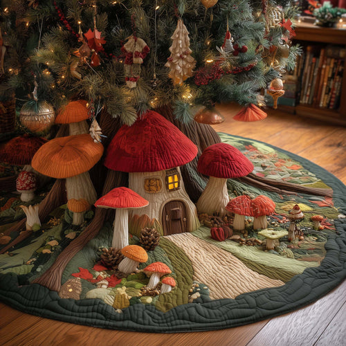 Mushroom Burrow Quilted Tree Skirt GFTOMA7432