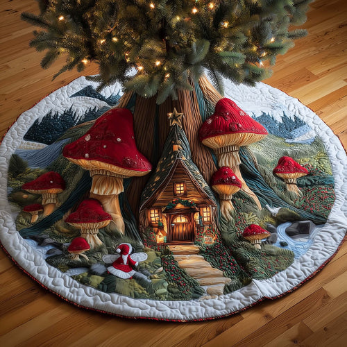 Mushroom Burrow Quilted Tree Skirt GFTOMA7433