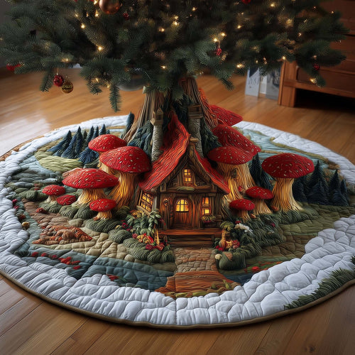Mushroom Burrow Quilted Tree Skirt GFTOMA7434
