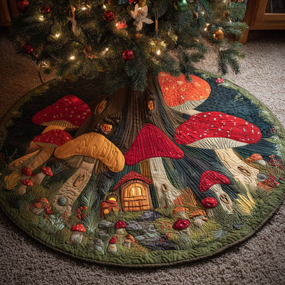 Mushroom Burrow Quilted Tree Skirt GFTOMA7435