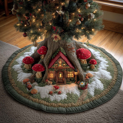Mushroom Burrow Quilted Tree Skirt GFTOMA7436