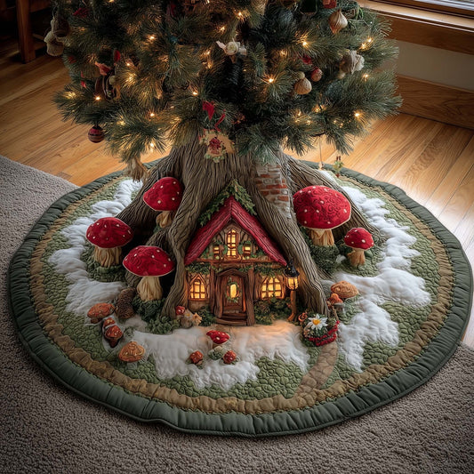 Mushroom Burrow Quilted Tree Skirt GFTOMA7436