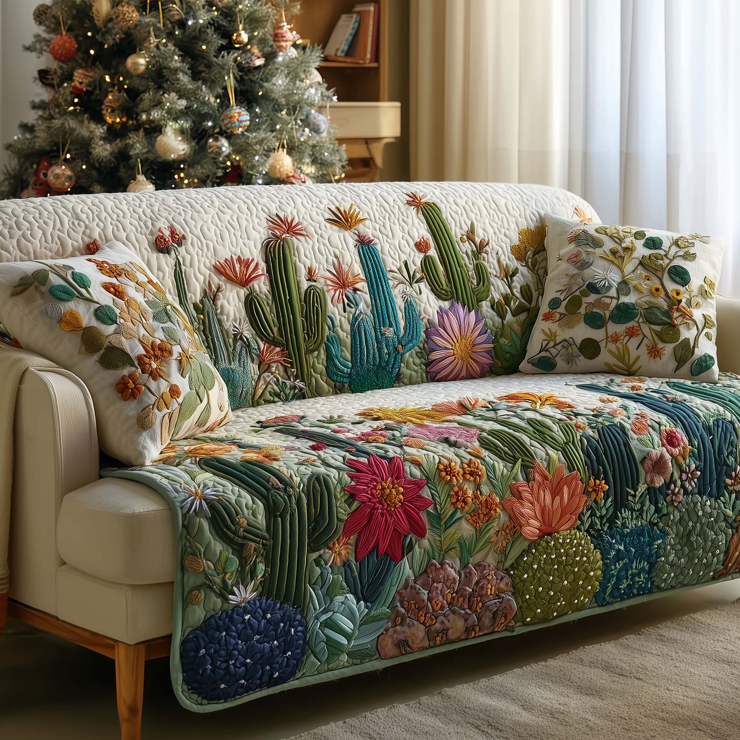 Cactus Quilted Sofa Cover GFTOMA7437