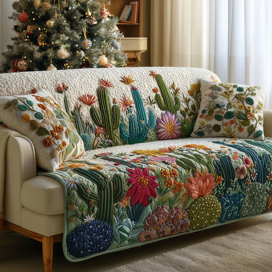 Cactus Quilted Sofa Cover GFTOMA7437