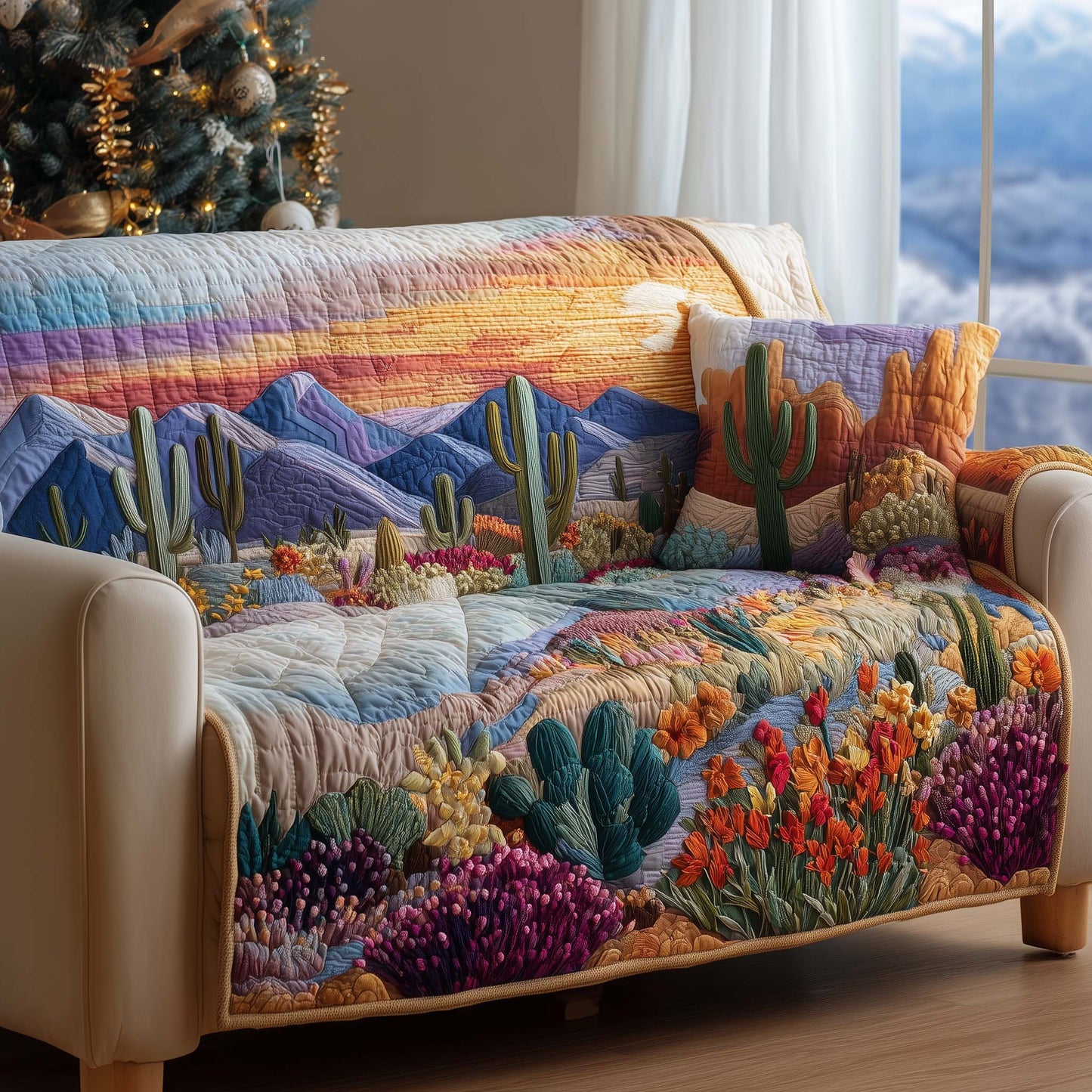 Cactus Quilted Sofa Cover GFTOMA7442