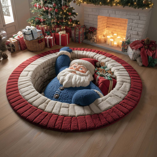 Merry Claus Quilted Round Mat GFTOMA7451