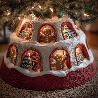 Gingerbread Burrow Quilted Tree Skirt GFTOMA7485