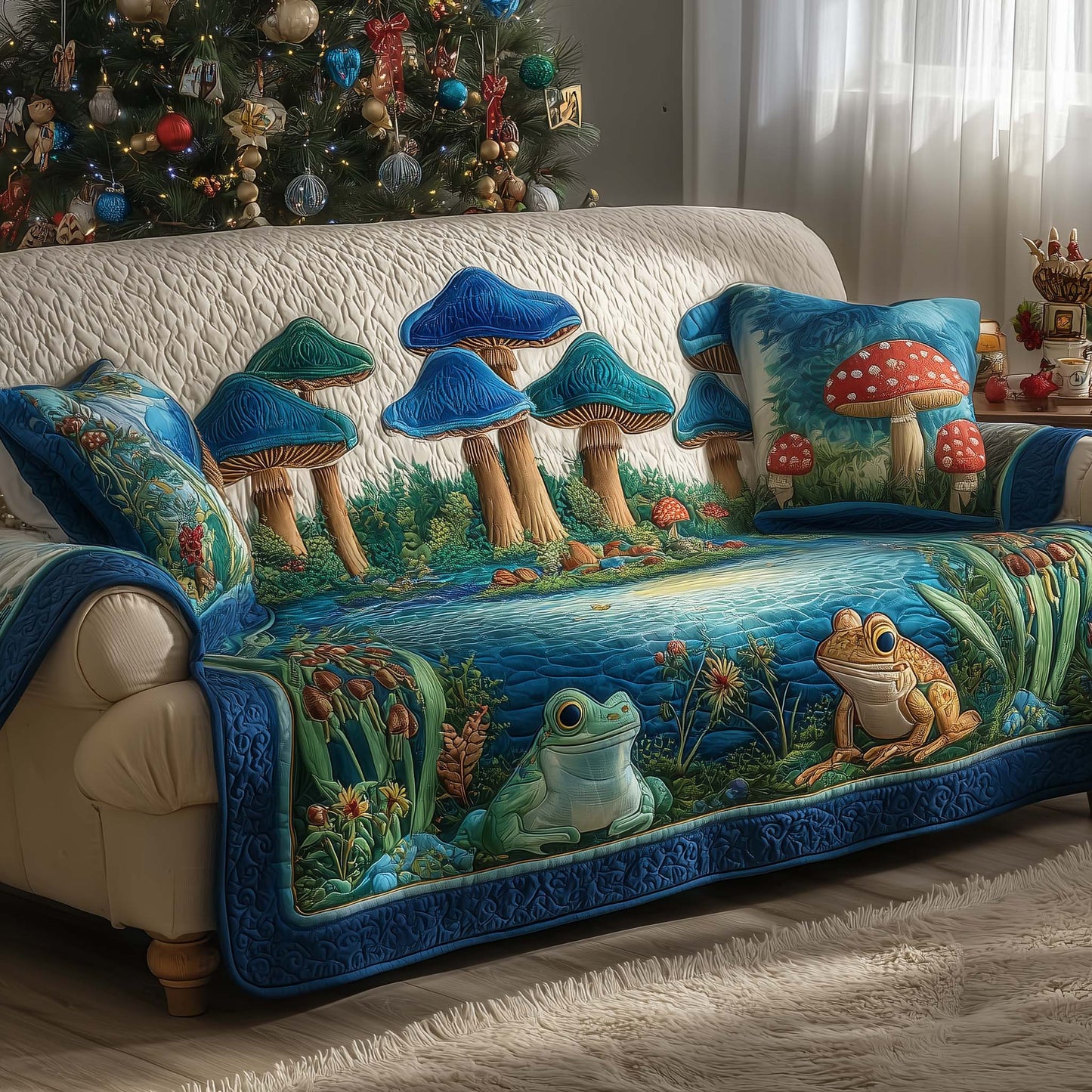 Mushroom Caps Quilted Sofa Cover GFTOMA7492