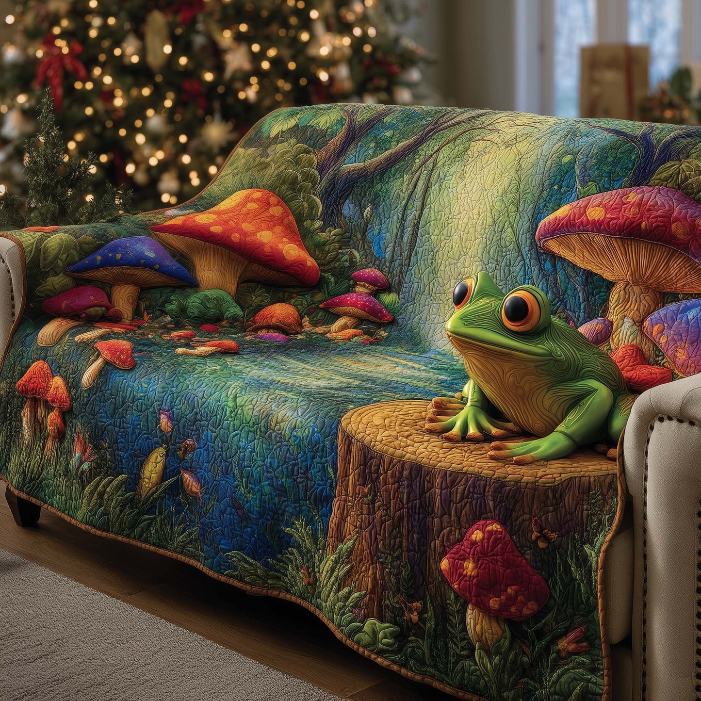 Mushroom Caps Quilted Sofa Cover GFTOMA7493