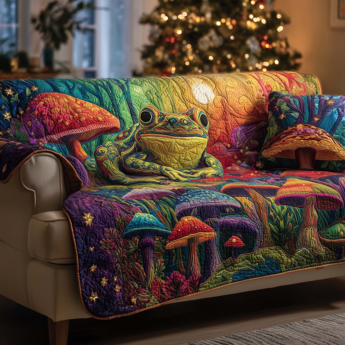 Mushroom Caps Quilted Sofa Cover GFTOMA7499