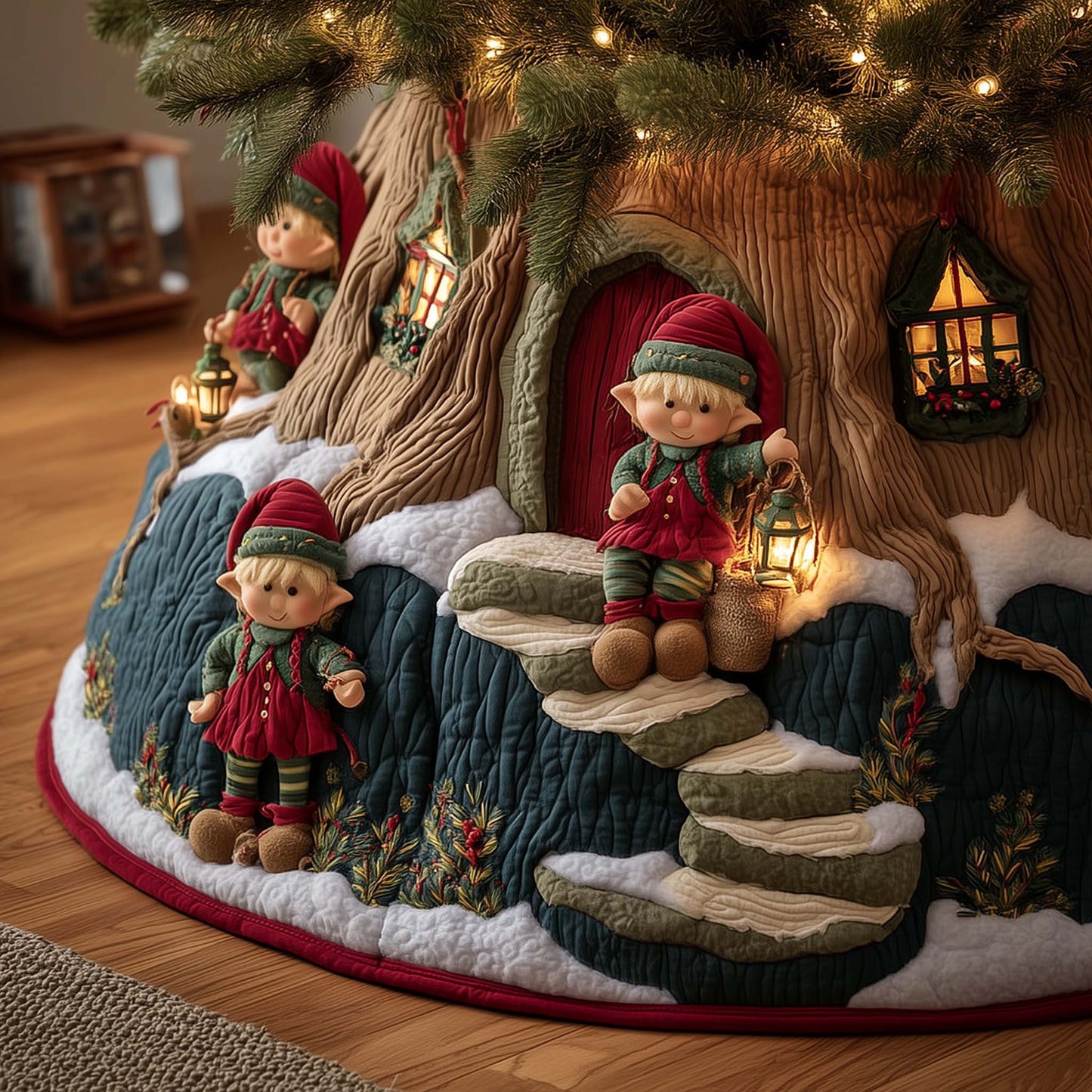 Snow Elf Quilted Tree Skirt GFTOMA7503