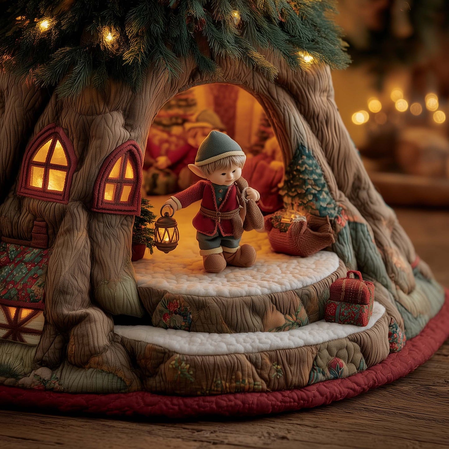 Snow Elf Quilted Tree Skirt GFTOMA7505