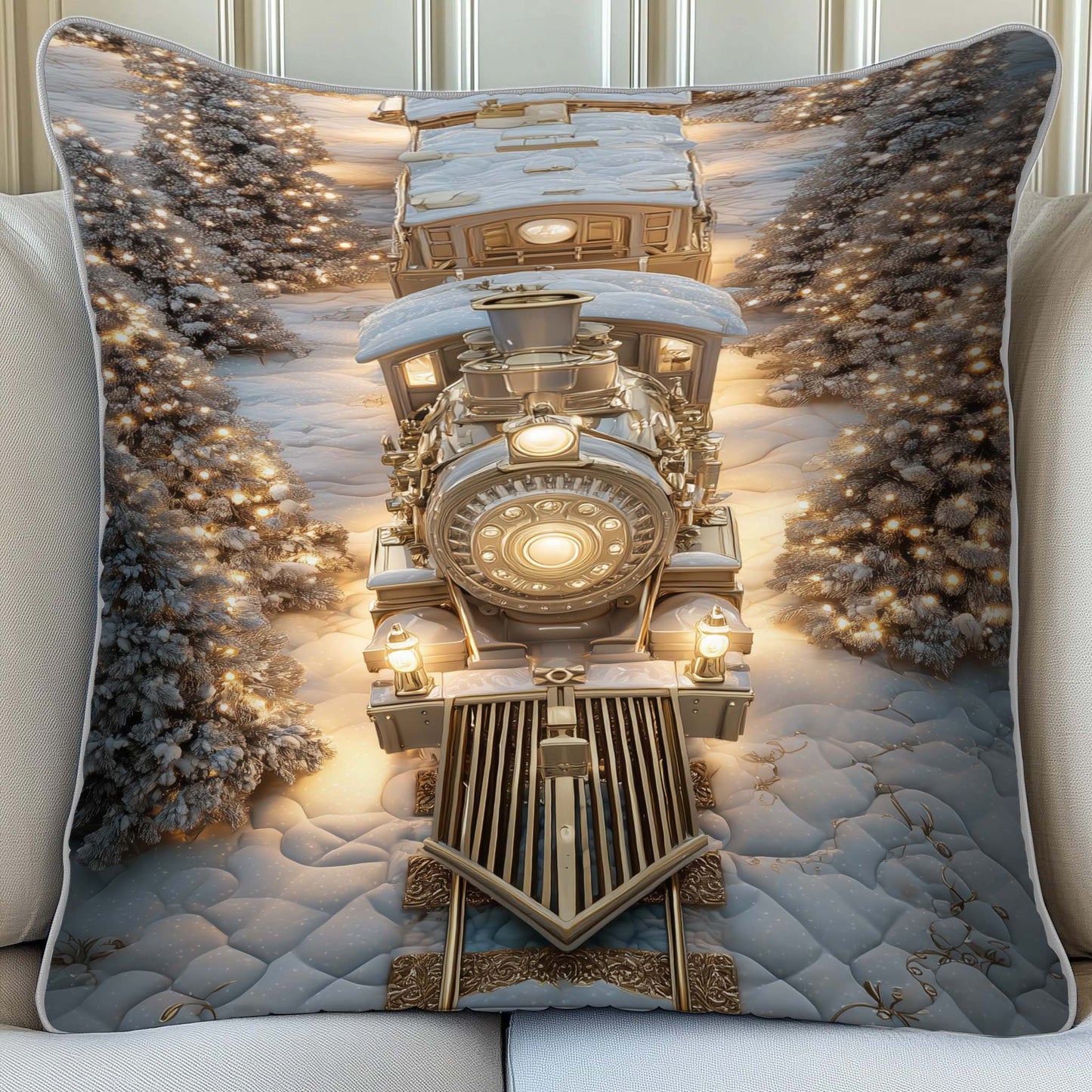 Yuletide Express Quilted Pillow Case GFTOMA7515