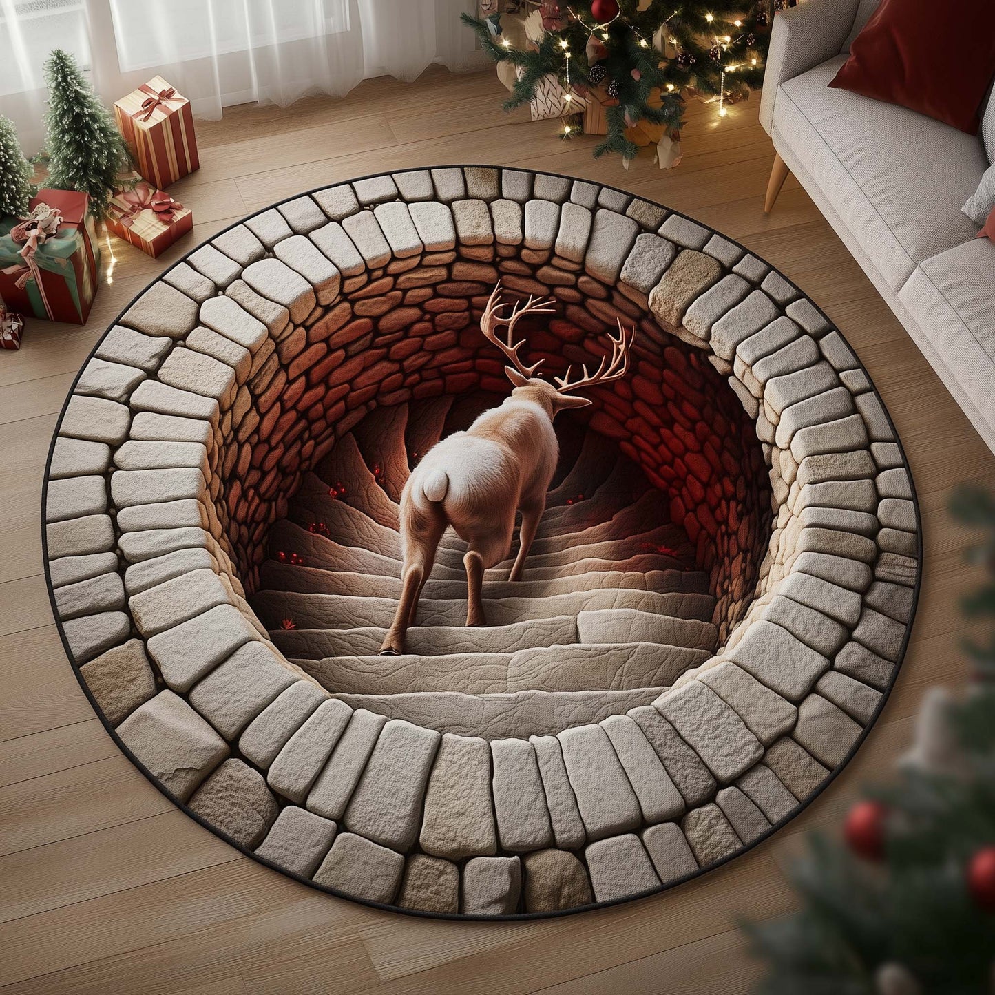 Reindeer Quilted Round Mat GFTOMA7525