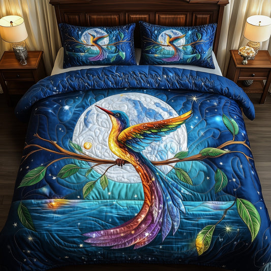 Hummingbird Charm 3-Piece Quilted Bedding Set GFTOMA753