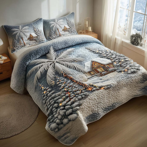 Christmas Palm Tree Duvet Cover Set GFTOMA7534