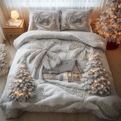 Christmas Palm Tree Duvet Cover Set GFTOMA7535