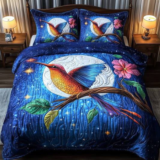 Hummingbird Charm 3-Piece Quilted Bedding Set GFTOMA754