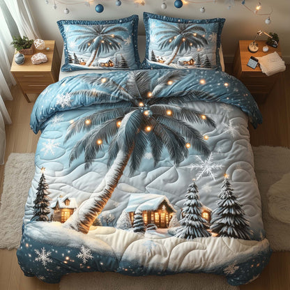 Christmas Palm Tree Duvet Cover Set GFTOMA7541